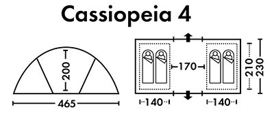Каркасно-дуговая кемпинговая палатка Cassiopeia 4